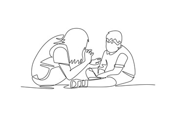 Inclusive Healthcare concept. Single line draw design. Vector graphic illustration