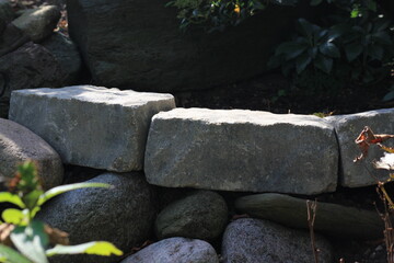 pile of rocks creating a fence