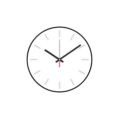 Silhouette vector of a wall clock with a white background