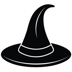 Black wizard hat with white trim witch hat halloween