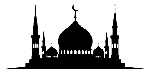 mosque icon black and white concept