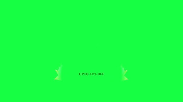 Announcing a flash sale with up to 42% off highlighted against a vibrant green background for attention