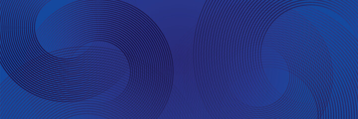 Abstract glowing geometric lines on dark background. Elegant shiny blue rounded lines pattern. Modern futuristic graphic. Suit for poster, banner, brochure, modern arts