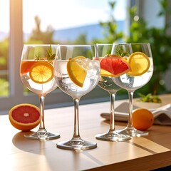 Refreshing Gin & Tonic cocktails on a sunny day