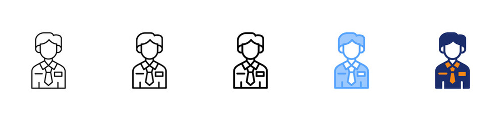 Obraz premium Employee Icon Different Style Outline Collection Set 