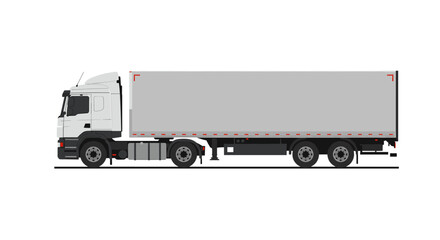Modern flat design cargo truck side view for logistic themes