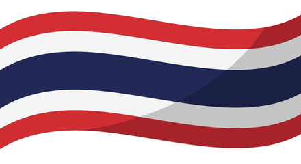 Fototapeta premium Waving Thailand Flag vector. A Symbol of Nationhood and Cultural Identity in Southeast Asia