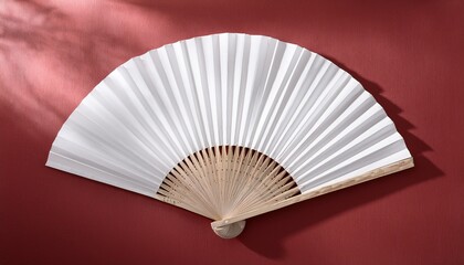 blank white folding hand fan mockup for design concepts and asian inspired projects