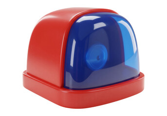 Red And Blue Warning Siren On Transparent Background Modern Design