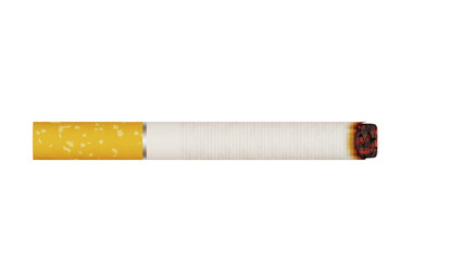cigarette with tobacco burning 3D rendering