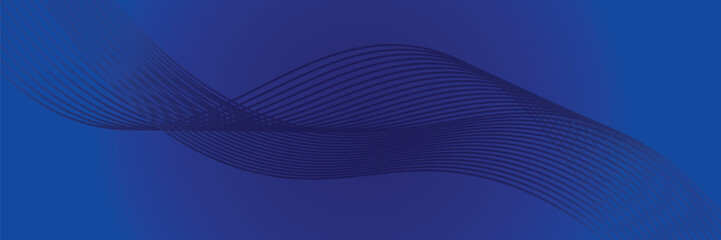 Abstract glowing geometric lines on dark background. Elegant shiny blue rounded lines pattern. Modern futuristic graphic. Suit for poster, banner, brochure, modern arts