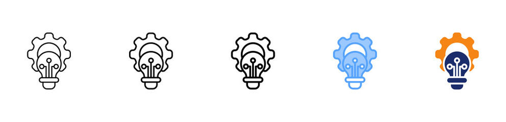 Innovation Icon Different Style Outline Collection Set 