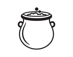 Black and White Cauldron Icon vector

