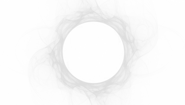 PNG of white smoke outlining a circular ring with hollow center, isolated airy vapor on transparent background, ideal for decorative designs, abstract art, dreamy visuals, and digital graphics.