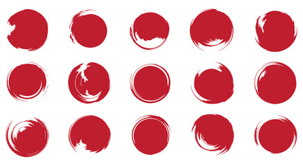 red color circles made with strokes without background