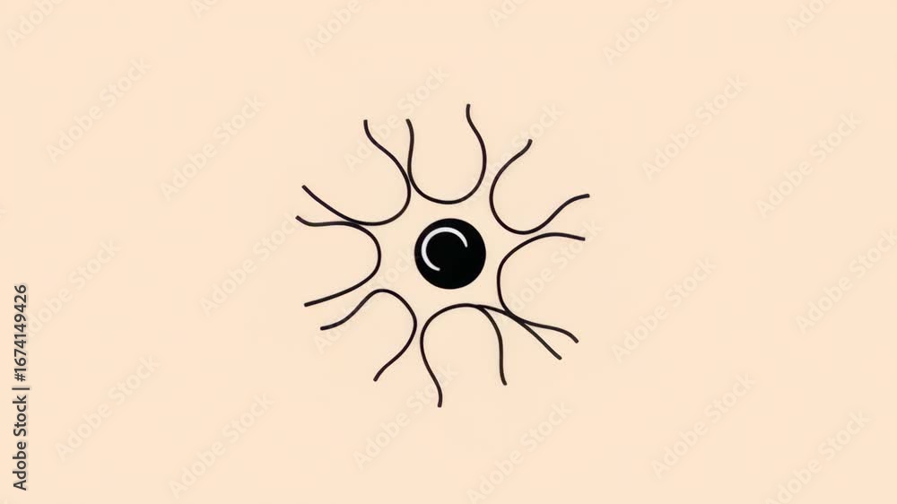 Aufkleber rare cell type illustration: unique cellular structure with distinctive features for scientific use