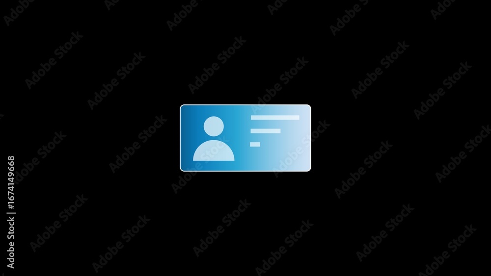 Aufkleber digital identification card icon representing personal data and access in a modern interface