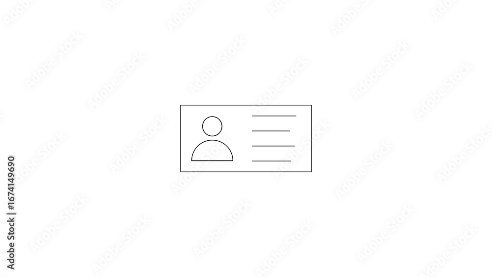 Poster simple line art icon of a person with arrows indicating communication or interaction