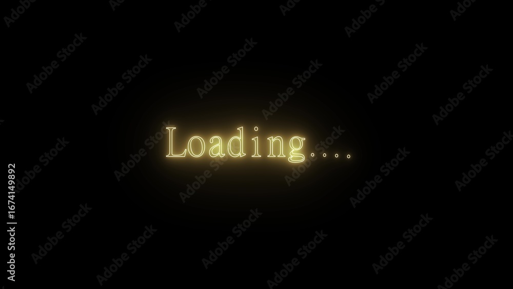 Aufkleber glowing golden loading symbol with ellipsis on a dark background representing waiting