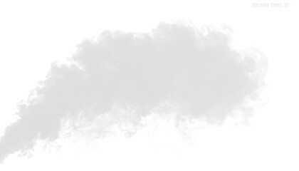 PNG of white smoke arching over top in thin layered stream, isolated airy vapor on transparent...
