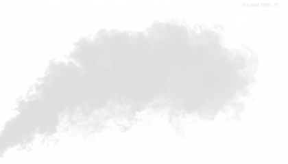 PNG of white smoke arching over top in thin layered stream, isolated airy vapor on transparent background, perfect for decorative design, abstract art, dreamy visuals, and digital graphics.