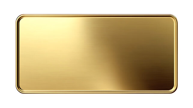 Golden rectangle button with gold frame
