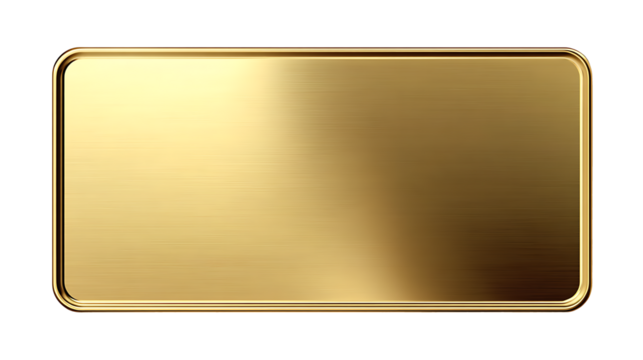 Golden rectangle button with gold frame
