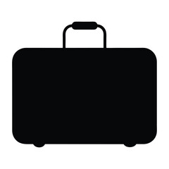 suitcase silhouette vector isolated on white background