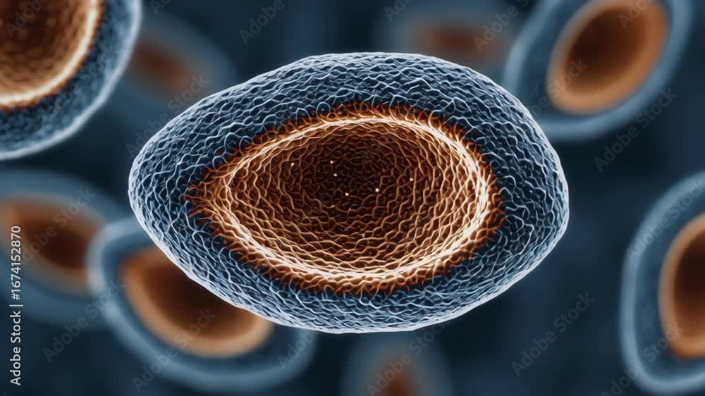 Aufkleber rare cell type visualization under microscopic view showcasing unique structure and characteristics