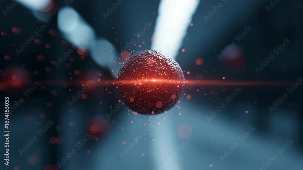 Aufkleber rare cell type visualization with abstract floating particles in a dynamic digital environment