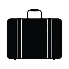 suitcase silhouette vector isolated on white background