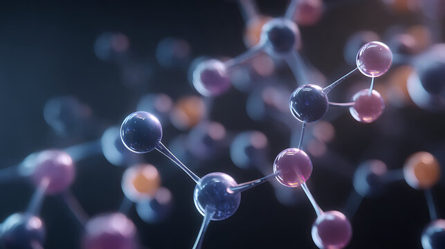 Abstract molecular structure illustration of interconnected atoms in a science concept