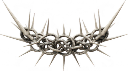 Crown of Thorns Isolated on Transparent Background - Religious Symbolism