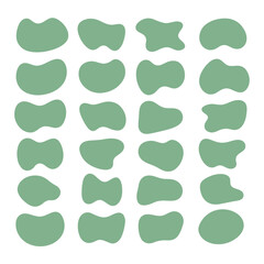 Abstract Organic Blob Shapes Vector Set – Green Fluid Geometric Elements Collection