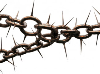 Chain with Spikes Isolated on Transparent Background