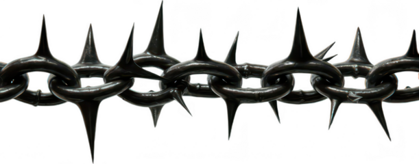 Spiked Chain on Transparent Background
