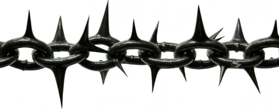 Spiked Chain on Transparent Background