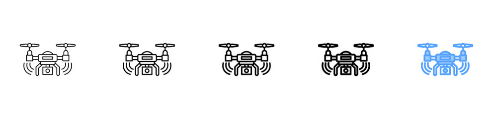 Autonomous Drones Icon Different Style Outline Collection Set 