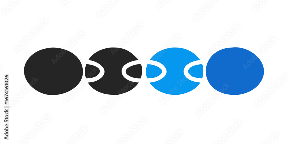 Poster Interconnected circles forming a chain isolated on transparent background