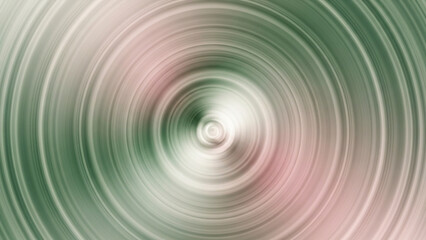 Abstract circular motion background with smooth gradients of green pink and white