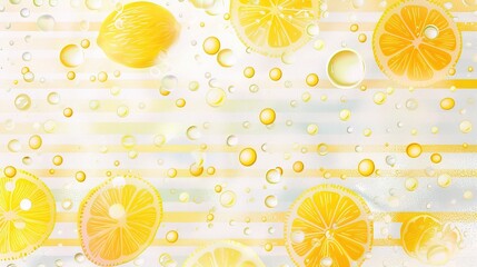 Crisp Lemon and Water Drop Background，these backdrops feature ripe lemons with glistening water drops, adding a refreshing, lively vibe to social graphics, menus, or lifestyle content 