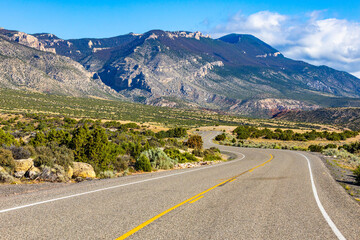 Scenic road through Bighorn Canyon National Recreation Area in MT