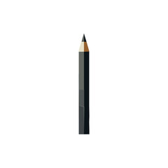 A close-up view of a sharpened pencil standing upright against a plain white background