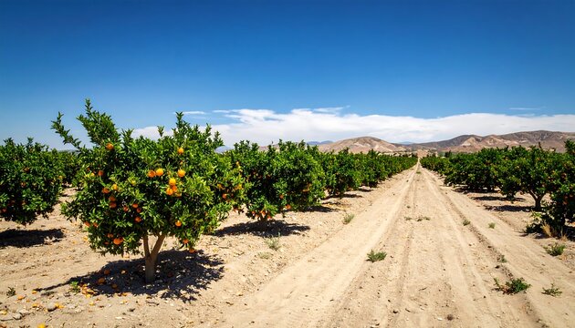A sun-drenched citrus grove