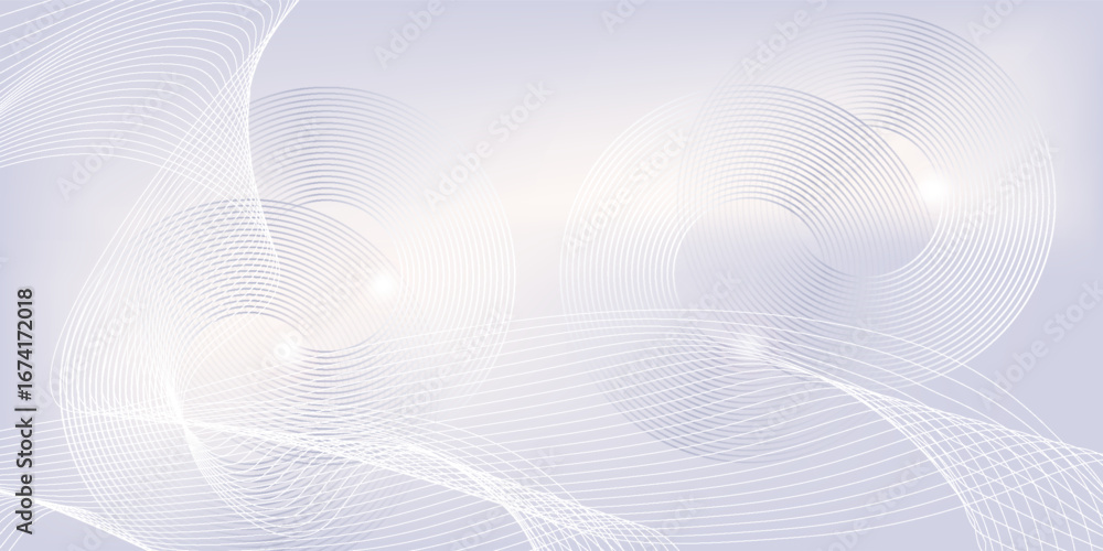Poster abstract light blue background with circular lines and soft glow effects. vector