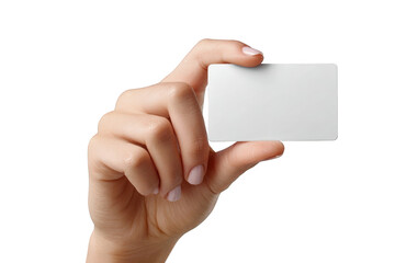 Obraz premium Hand holding a blank white card