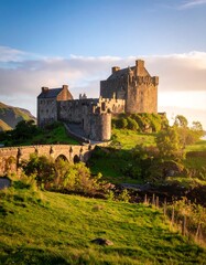 Fototapeta premium Ancient castle at golden hour