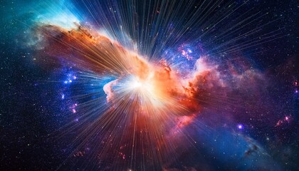 colorful cosmic explosion in deep space with nebulae stars and galactic dust clouds