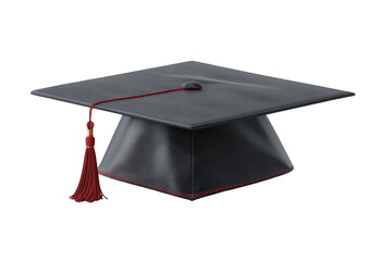 3D rendering of a graduation cap.  Square, dark gray