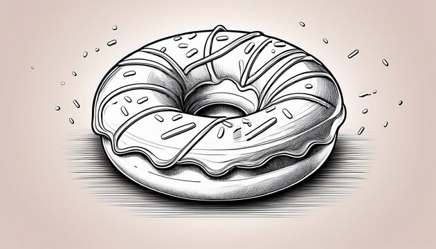 sweet treats outline ice cream donut - Powered by Adobe